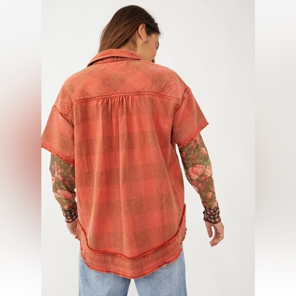 NWT Free People Flower Fields Twofer Mesh Sleeve Top - Picture 2 of 7